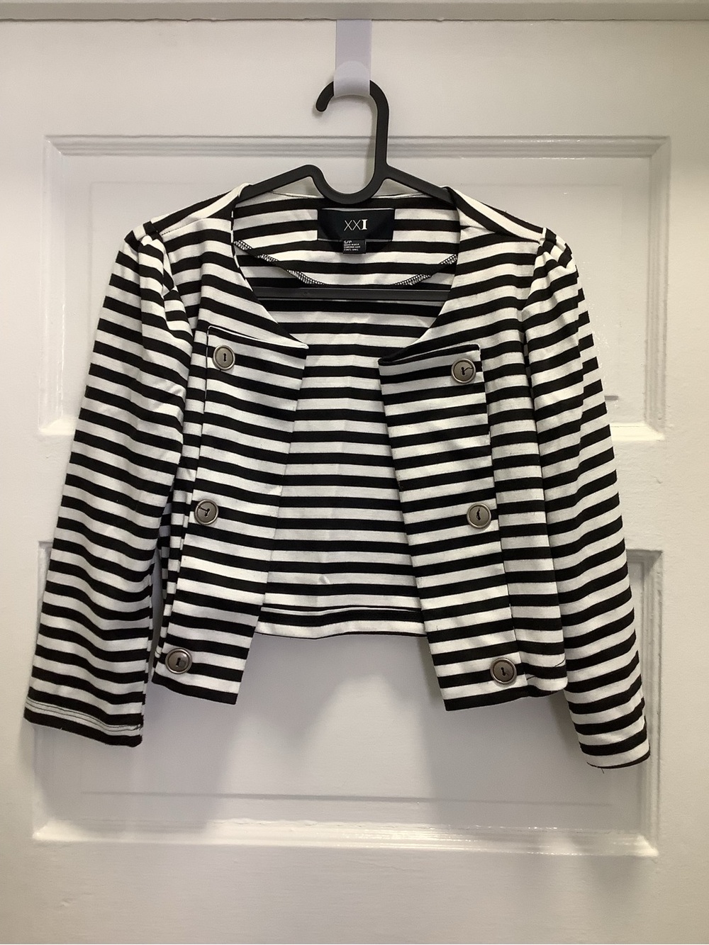XXI Forever 21 Striped Cropped Jacket / Cardigan S